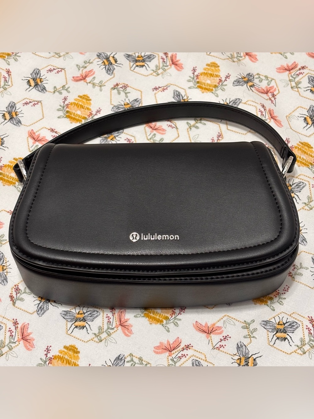 lululemon athletica Black Smooth Leather Bag